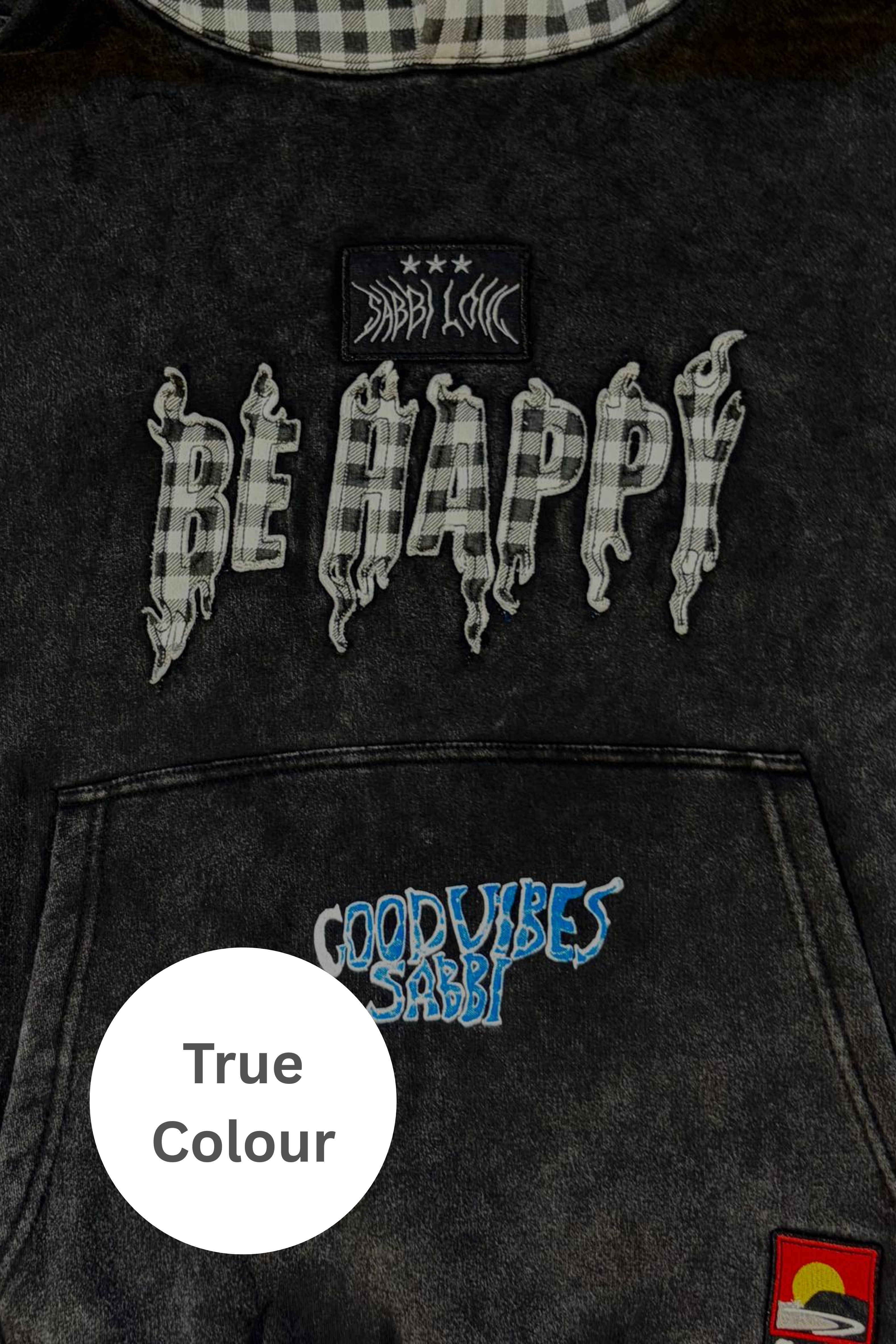 THE BE HAPPY GINGHAM HOODIE